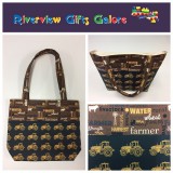 Medium Tote Bag - Farmers Fighting Spirit - Words and Tractors Medium Tote Bag - Farmers Fighting Spirit - Words and Tractors